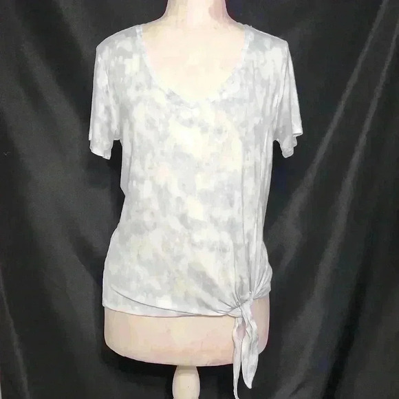 Matty M Tie Dye Short Sleeve Top with Side Tie - Picture 1 of 7